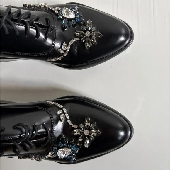 Prada crystal embellished runway loafers - Picture 3 of 10